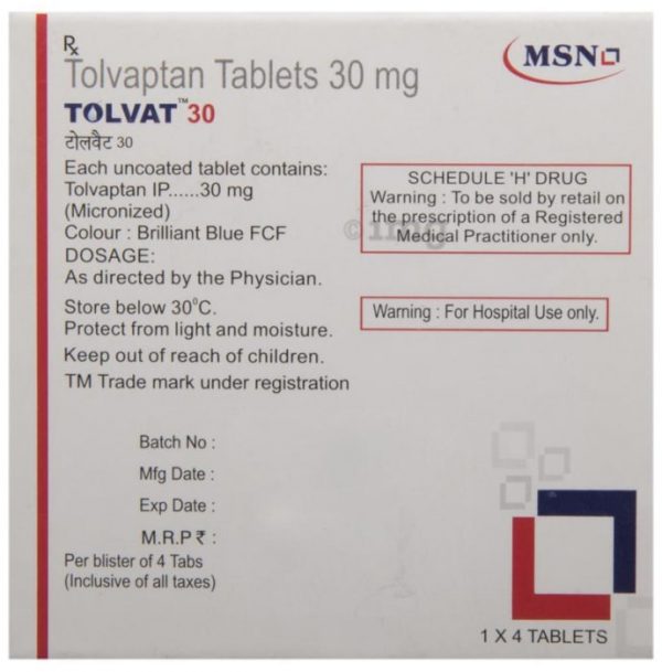 Tolvat 30mg Tablet 4'S